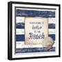 Beach Border-Elizabeth Medley-Framed Art Print