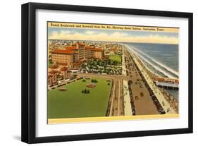 Beach Boulevard, Hotel Galvez, Galveston, Texas-null-Framed Art Print