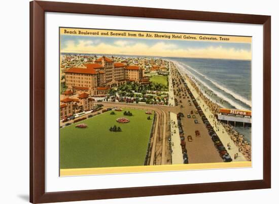 Beach Boulevard, Hotel Galvez, Galveston, Texas-null-Framed Premium Giclee Print