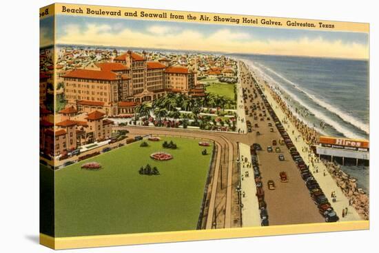 Beach Boulevard, Hotel Galvez, Galveston, Texas-null-Stretched Canvas