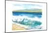 Beach Breaking Waves with Spray in the Bay-M. Bleichner-Mounted Art Print