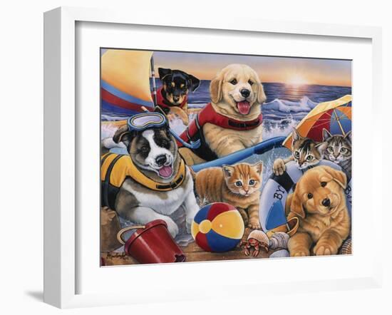 Beach Buddies-Jenny Newland-Framed Giclee Print