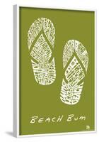 Beach Bum Flipflops Text Poster-null-Framed Poster