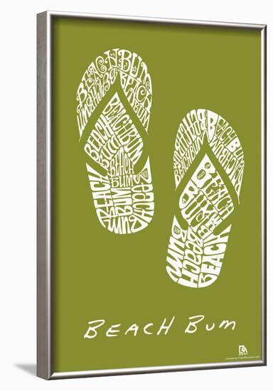 Beach Bum Flipflops Text Poster-null-Framed Poster