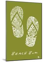 Beach Bum Flipflops Text Poster-null-Mounted Poster