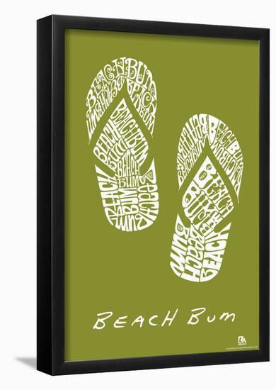 Beach Bum Flipflops Text Poster-null-Framed Poster