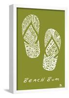 Beach Bum Flipflops Text Poster-null-Framed Poster