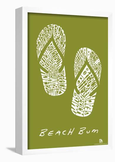 Beach Bum Flipflops Text Poster-null-Framed Poster