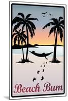 Beach Bum Hammock Between Palm Trees Art Print Poster-null-Mounted Poster