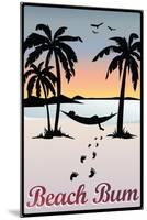 Beach Bum Hammock Between Palm Trees Plastic Sign-null-Mounted Art Print