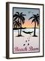 Beach Bum Hammock Between Palm Trees Plastic Sign-null-Framed Art Print