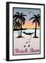 Beach Bum Hammock Between Palm Trees Plastic Sign-null-Framed Art Print