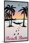 Beach Bum Hammock Between Palm Trees Plastic Sign-null-Mounted Art Print