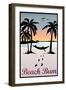 Beach Bum Hammock Between Palm Trees Plastic Sign-null-Framed Art Print