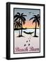 Beach Bum Hammock Between Palm Trees Plastic Sign-null-Framed Art Print