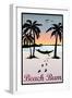 Beach Bum Hammock Between Palm Trees Plastic Sign-null-Framed Art Print