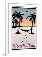 Beach Bum Hammock Between Palm Trees-null-Framed Art Print