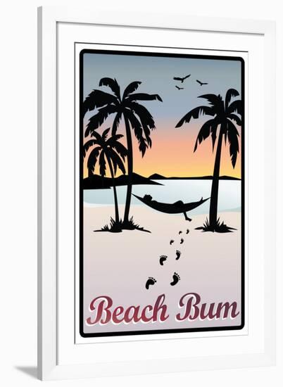 Beach Bum Hammock Between Palm Trees-null-Framed Art Print