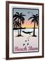 Beach Bum Hammock Between Palm Trees-null-Framed Art Print