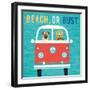 Beach Bums Bus-Michael Mullan-Framed Art Print