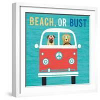 Beach Bums Bus-Michael Mullan-Framed Art Print