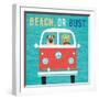 Beach Bums Bus-Michael Mullan-Framed Art Print