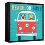 Beach Bums Bus-Michael Mullan-Framed Stretched Canvas