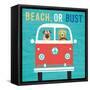 Beach Bums Bus-Michael Mullan-Framed Stretched Canvas