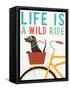 Beach Bums Dachshund Bicycle I Life-Michael Mullan-Framed Stretched Canvas