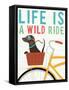 Beach Bums Dachshund Bicycle I Life-Michael Mullan-Framed Stretched Canvas