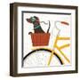 Beach Bums Dachshund Bicycle I-Michael Mullan-Framed Art Print