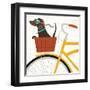 Beach Bums Dachshund Bicycle I-Michael Mullan-Framed Art Print