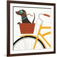 Beach Bums Dachshund Bicycle I-Michael Mullan-Framed Art Print