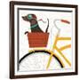 Beach Bums Dachshund Bicycle I-Michael Mullan-Framed Art Print