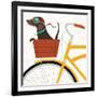 Beach Bums Dachshund Bicycle I-Michael Mullan-Framed Art Print