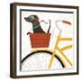 Beach Bums Dachshund Bicycle I-Michael Mullan-Framed Art Print