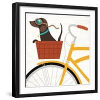 Beach Bums Dachshund Bicycle I-Michael Mullan-Framed Art Print