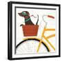 Beach Bums Dachshund Bicycle I-Michael Mullan-Framed Art Print