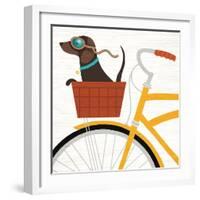 Beach Bums Dachshund Bicycle I-Michael Mullan-Framed Art Print