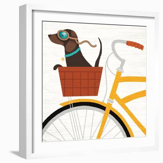 Beach Bums Dachshund Bicycle I-Michael Mullan-Framed Art Print