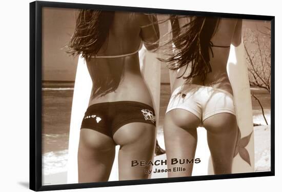 Beach Bums - Girls On Beach-null-Framed Poster