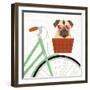 Beach Bums Pug Bicycle I-Michael Mullan-Framed Art Print