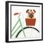 Beach Bums Pug Bicycle I-Michael Mullan-Framed Art Print