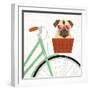 Beach Bums Pug Bicycle I-Michael Mullan-Framed Art Print