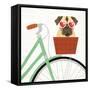 Beach Bums Pug Bicycle I-Michael Mullan-Framed Stretched Canvas