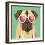 Beach Bums Pug I-Michael Mullan-Framed Art Print