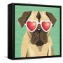 Beach Bums Pug I-Michael Mullan-Framed Stretched Canvas