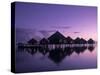 Beach Bungalows, Punaauia, Tahiti, French Polynesia-Walter Bibikow-Stretched Canvas