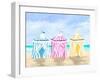 Beach Cabanas-Julie DeRice-Framed Art Print