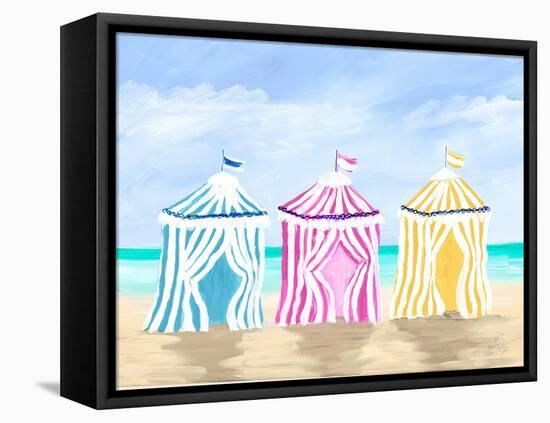 Beach Cabanas-Julie DeRice-Framed Stretched Canvas